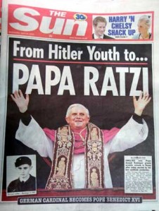 Nslovnica Suna povodom izbora Bendikta XVI.