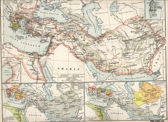 Država Aleksandra Velikog. Tir. Države diadoha poslije bitke kod Ipsa (301. pr. Kr.). Države diadoha na početku borbe s Rimljanima.