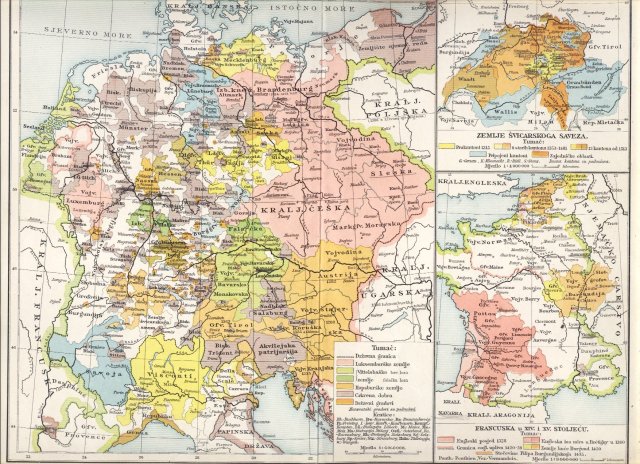 Njemačka i gornja Italija u 14. stoljeću (1378.). Francuska u 14. i 15. stoljeću. Zemlje švicarskog saveza.