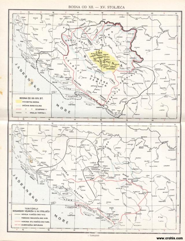 Bosna od 12. do 15. stoljeća; Bosna od 12. do 14. stoljeća; Teritoriji bosanskih velmoža u 15. stoljeću