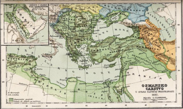 Osmansko carstvo u svojoj najvećoj prostranosti 1682.