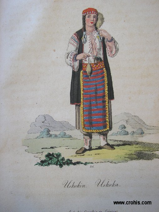 Hacquet se prilično razočarao u ljepoti uskočkih djevojaka. Žene u Uskoka nikada nisu besposlene već stalno predu pri čemu se ne koriste ni preslicom, a kamo li kolovratom.