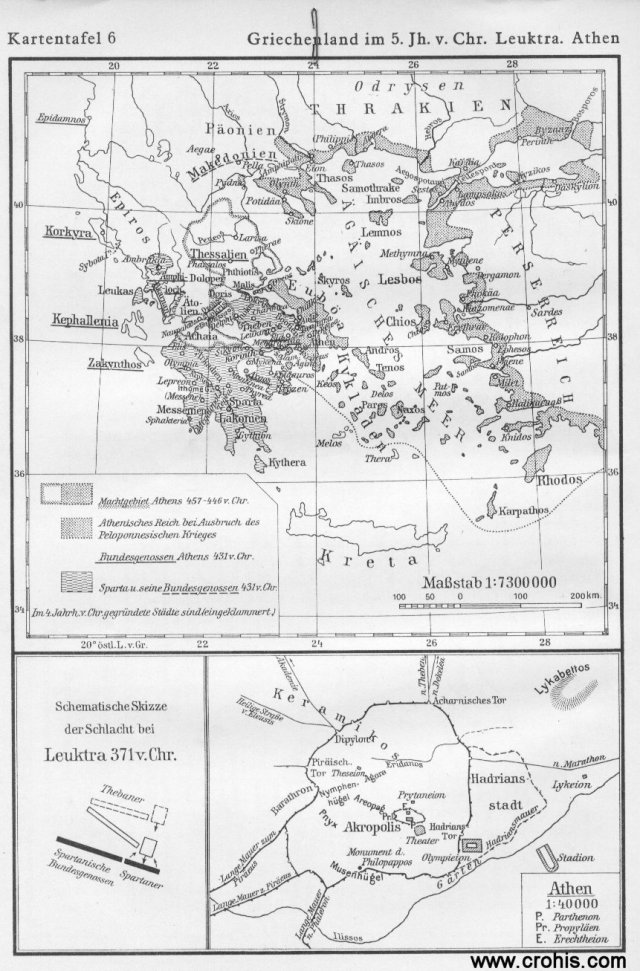 Grčka u 5. st., bitka kod Leuktre, Atena