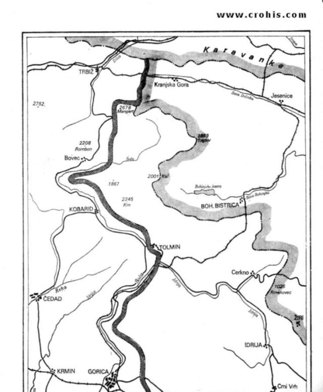 Demarkaciona linija prema devinskom sporazumu od 20. 6. 1945. 1. dio