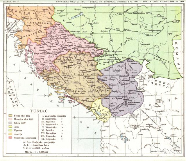 Hrvatska oko 1391, Bosna za Stjepana Tvrtka I., Srbija uoči Vidovdana 1391.
