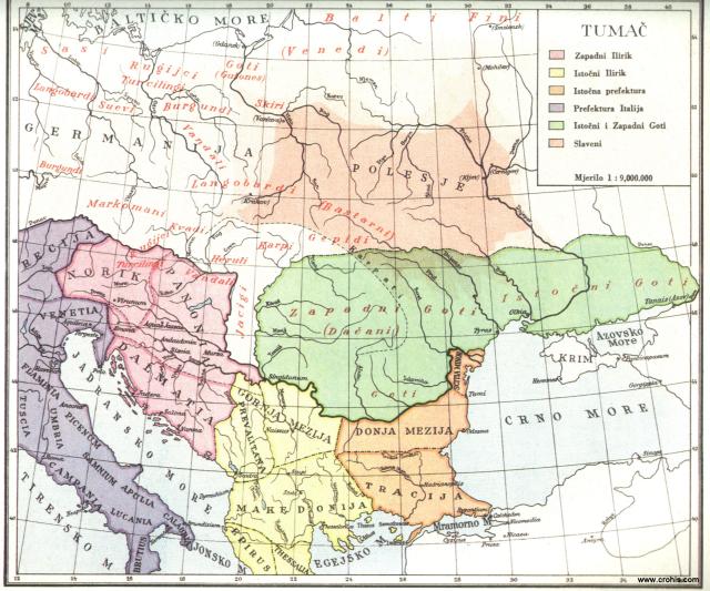 Srednja i jugoistočna Evropa na početku seobe naroda god. 375.