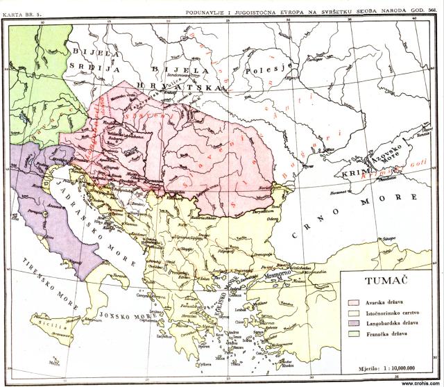 Podunavlje i jugoistočna Evropa na svršetku seobe naroda god. 568.