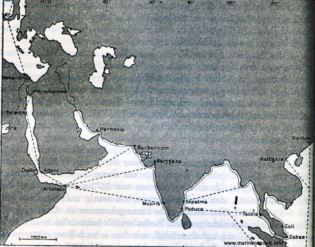 Pomorski trgovački putovi između Rima i Kine oko 100. godine
