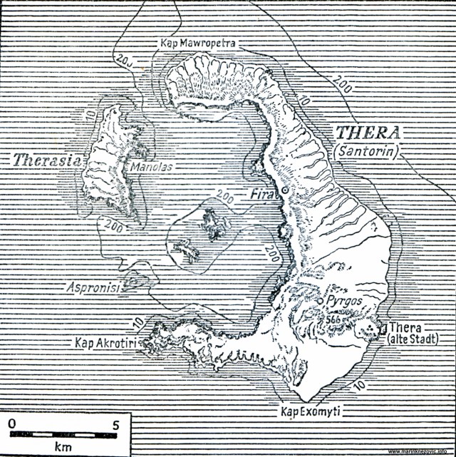 Otok Tera sa Santorinom. 