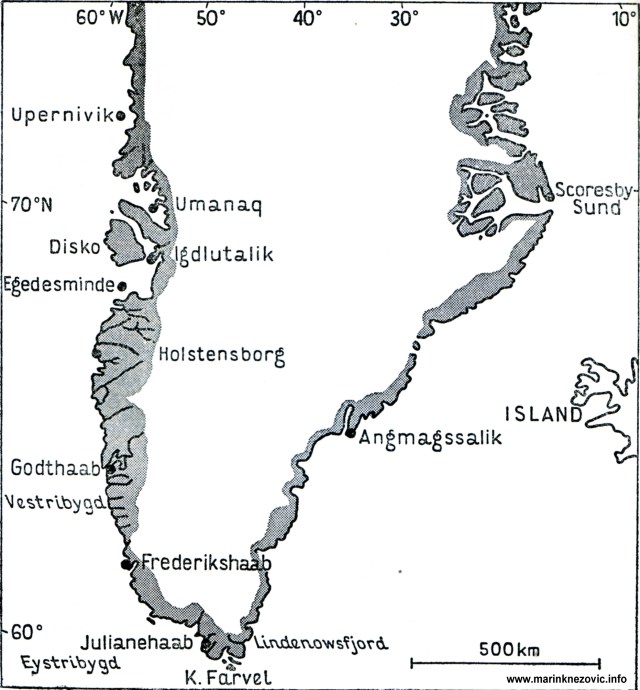 Greonland s Eystribyggdom i Vestrybyggdom.