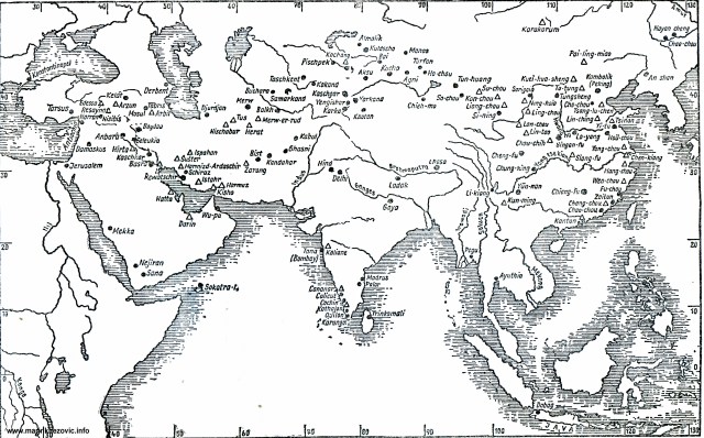 Karta širenja nestorijanskog kršćanstva u Aziji u srednjem vijeku.