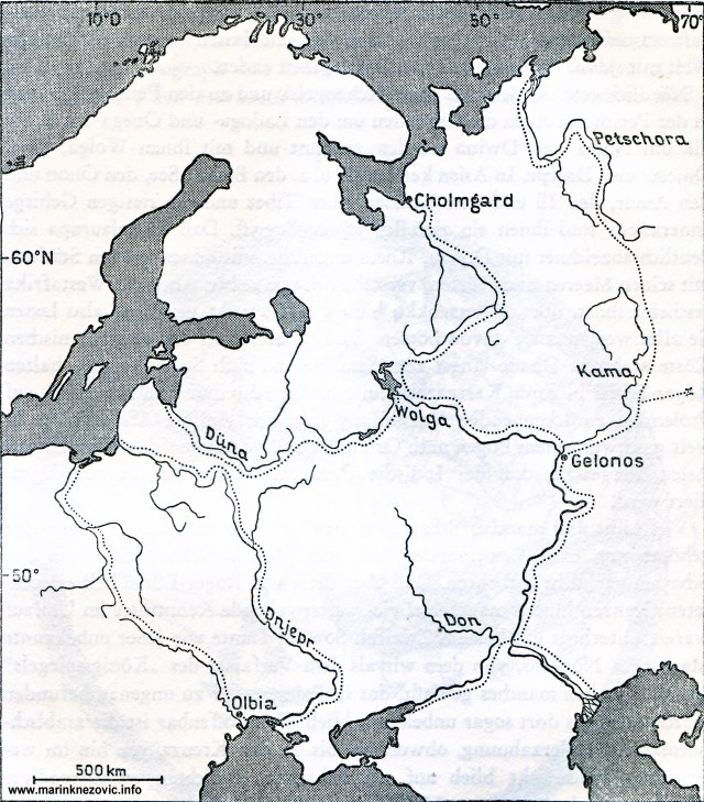 Pretpovijesni i ranopovijesni trgovački putovi u Rusiji.