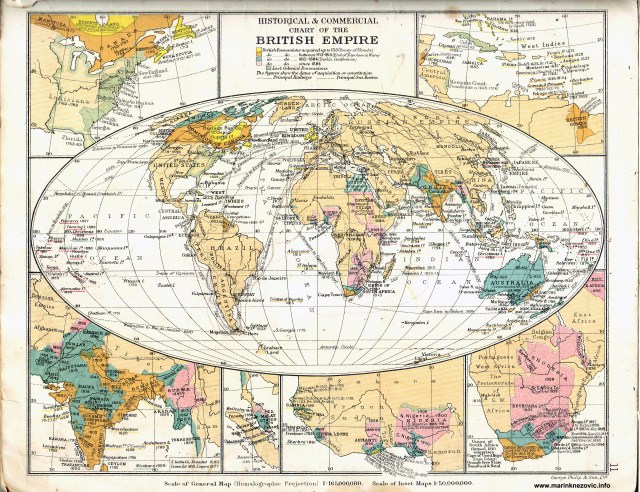 Britanski imperija/ Historical & Commercial Chart of The British Empire