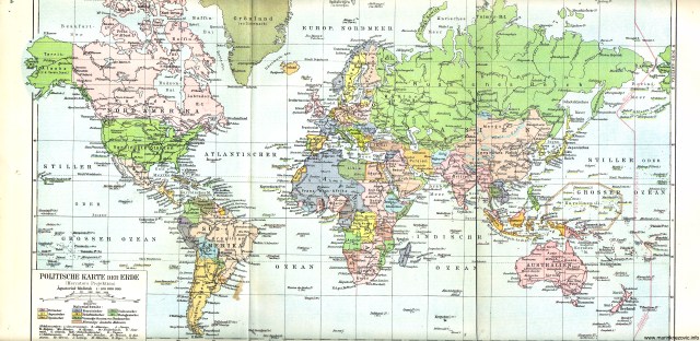 Politička karta svijeta / Politische Karte der Erde