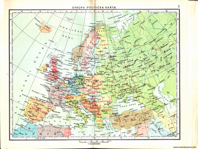 Politička karta Europe 1962.