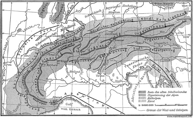 Geološka karta zapadnih Alpa