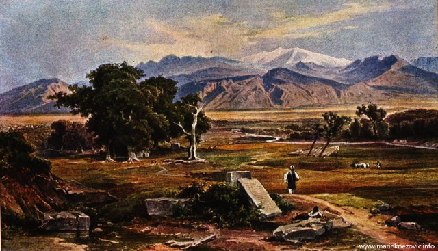 Krajolik središnje Grčke. Pogled na Parnas / Landschaft mittelgrichenlands. Der Parnas (2460m), von Südwesten aus gesehen.