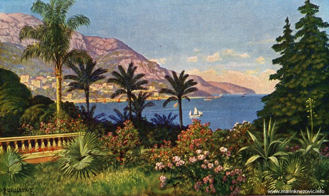 Pogled iz vrtova Monte Carla / Bild aus dem Kurgarten von Monte Carlo 