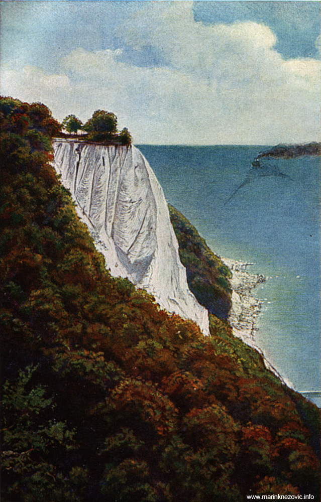 „Kraljevsko prijestolje” rta Stubbenkammer u kasno ljeto (otok Rügen) / Der Königssthul des Vorgebirges Stubbenkammer im Spätsommer.