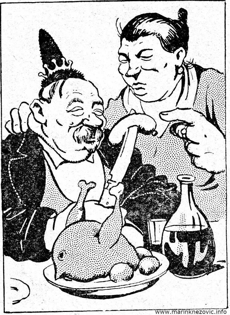 Ilustracije iz satirične brošure (Milana Dobrovoljca)Žmigavca i Sergeja Mironovića Golovčenka "Pesme i kipi o prezidentu Stipi", Narodno kolo, Zagreb 1925. (?)