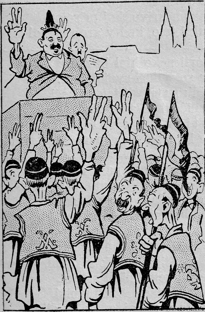 Ilustracije iz satirične brošure (Milana Dobrovoljca)Žmigavca i Sergeja Mironovića Golovčenka "Pesme i kipi o prezidentu Stipi", Narodno kolo, Zagreb 1925. (?)