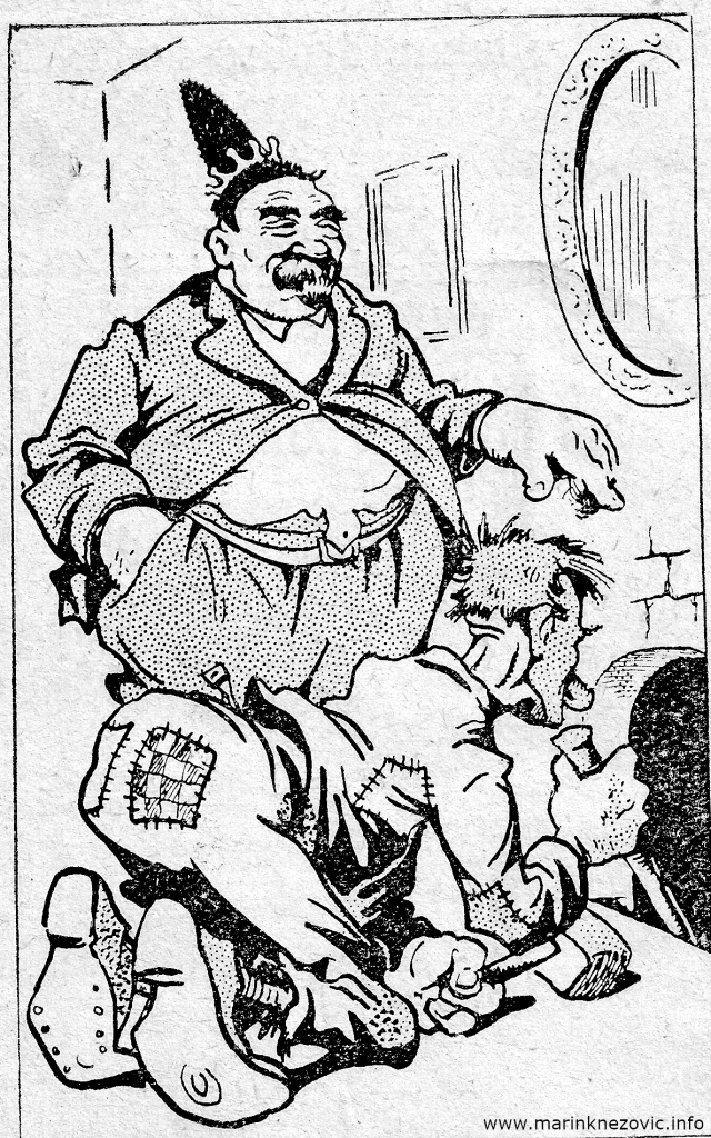 Ilustracije iz satirične brošure (Milana Dobrovoljca)Žmigavca i Sergeja Mironovića Golovčenka "Pesme i kipi o prezidentu Stipi", Narodno kolo, Zagreb 1925. (?)