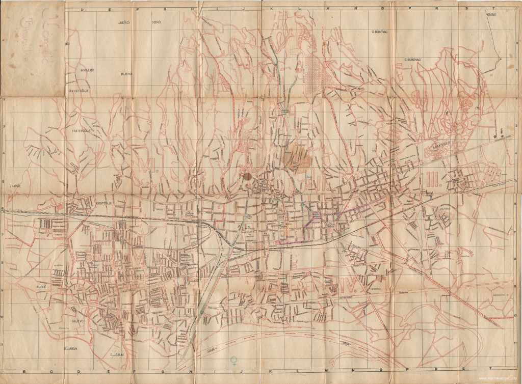 Mapa grada Zagreba 1951.