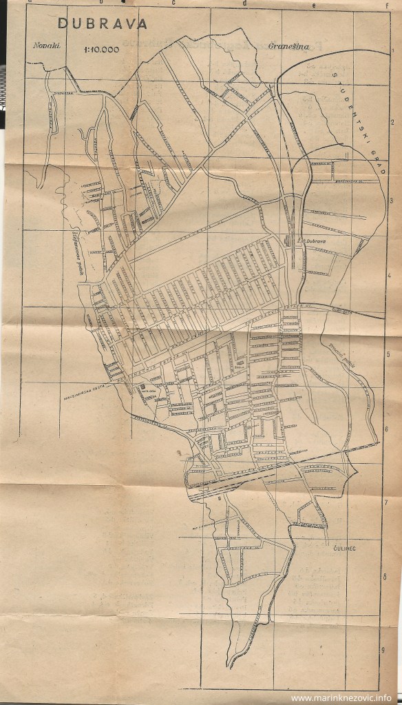 Mapa zagrebačke Dubrave 1951.