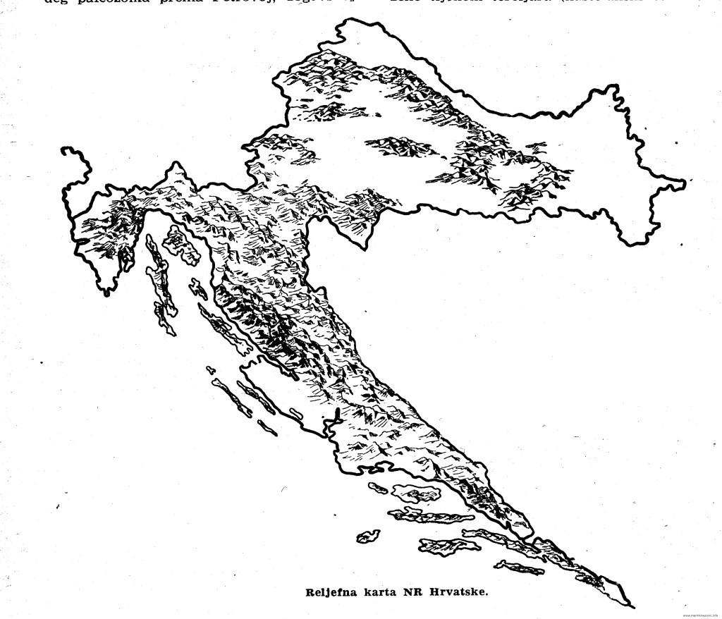 Reljefna karta Narodne Republike Hrvatske