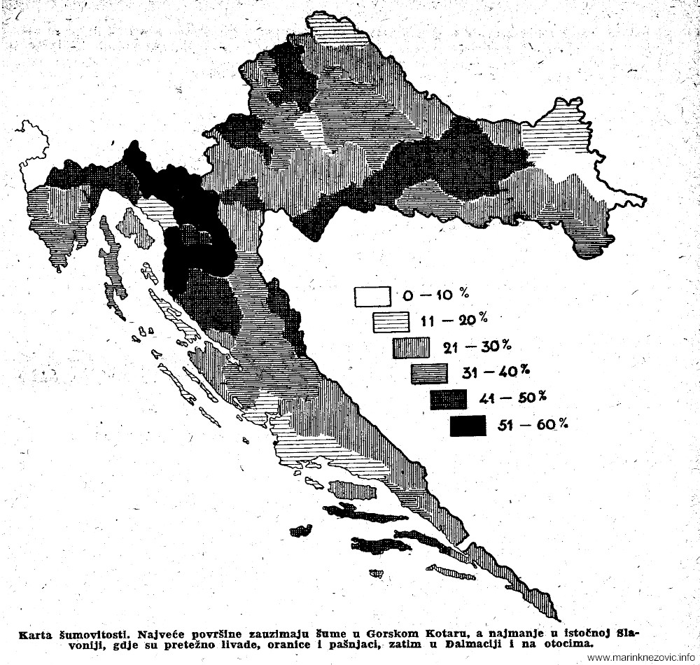 Karta šumovitosti Narodne Republike Hrvatske