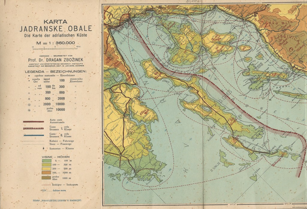 Karta jadranske obale - Kvarner