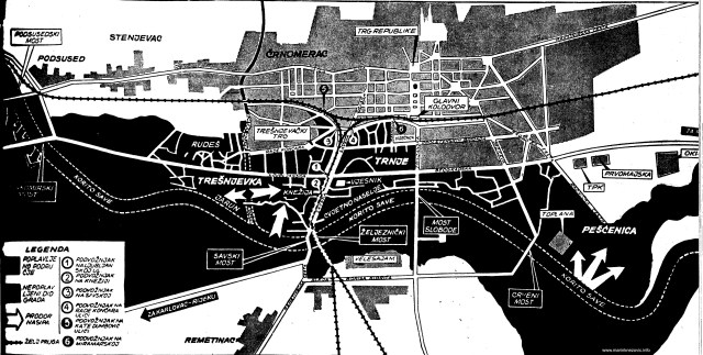 Karta poplave Zagreba 1964.