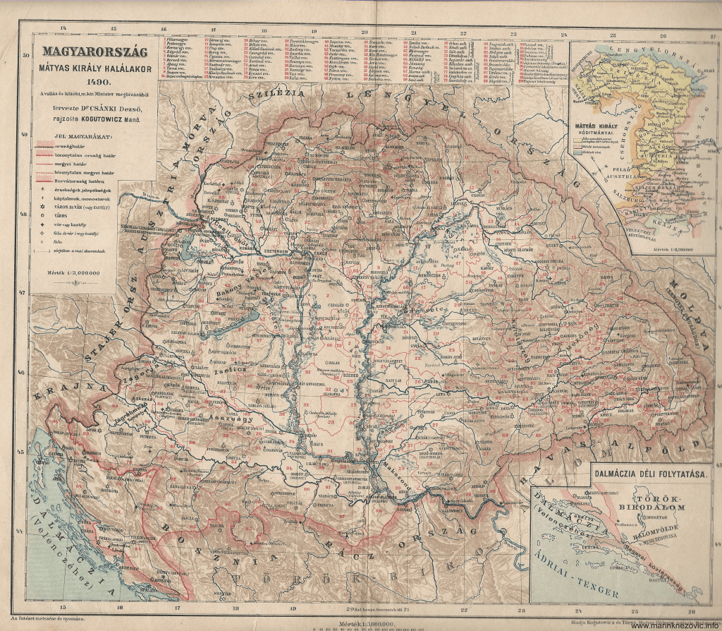 Mađarska u vrijeme smrti kralja Matijaša, 1490.