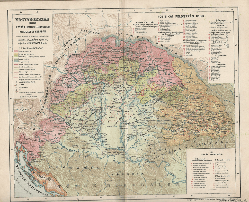 Mađarska 1683., u vrijeme najvećega opsega osmanske vlasti